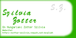 szilvia zotter business card